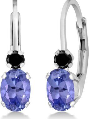 Stunning Gemstone & Diamond Drop Dangle Earrings - Elegant Jewelry Accessory